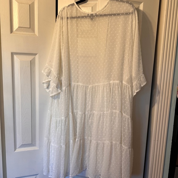 Sheer White Ruffle Top - Picture 2 of 3